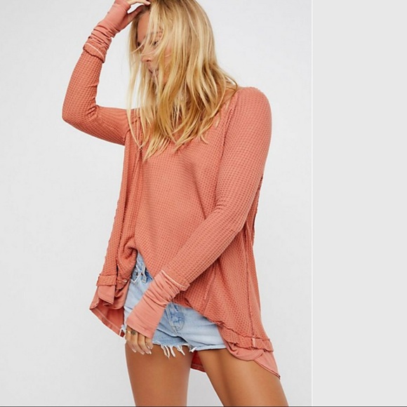 Free People Tops - FREE PEOPLE Laguna Thermal in Cocoa Color NWT
